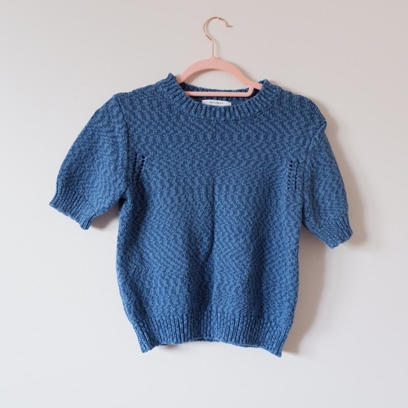 Moussy Sweaters - MOUSSY COTTON KNIT SHORT SLEEVE SWEATER